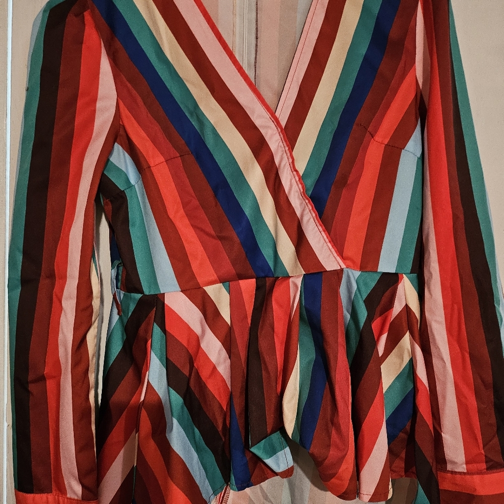 Colorful Striped Women's Blouse